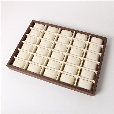 Bandeja de exibição de relógio de madeira requintada