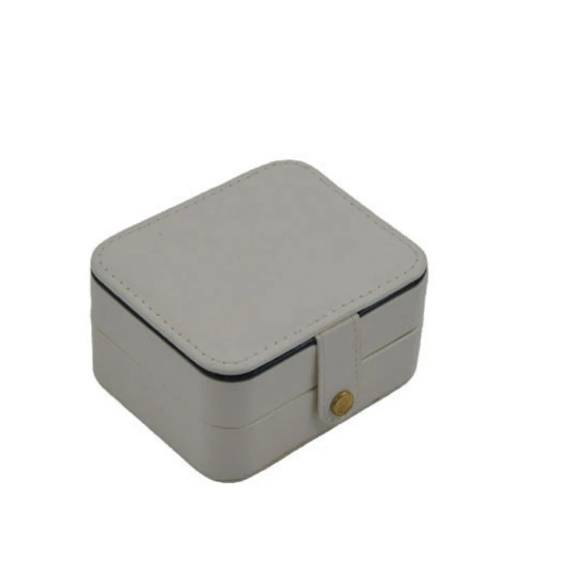 Caixa compacta de armazenamento de joias de couro