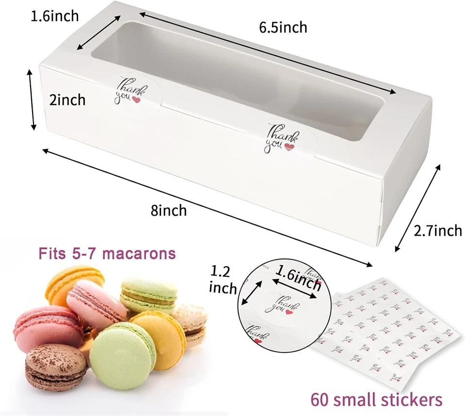Custom Long White Window Box For Macarons & Truffles best