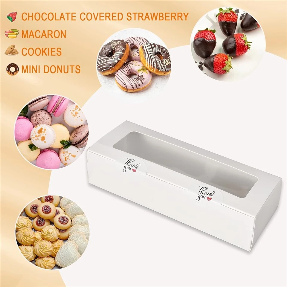 Custom Long White Window Box For Macarons & Truffles price
